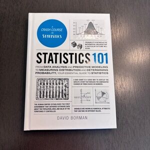 Statistics 101 by David Borman Hardback A Crash Course in Statistics NWOT